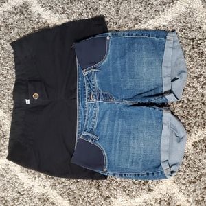 2 pairs of maternity shorts